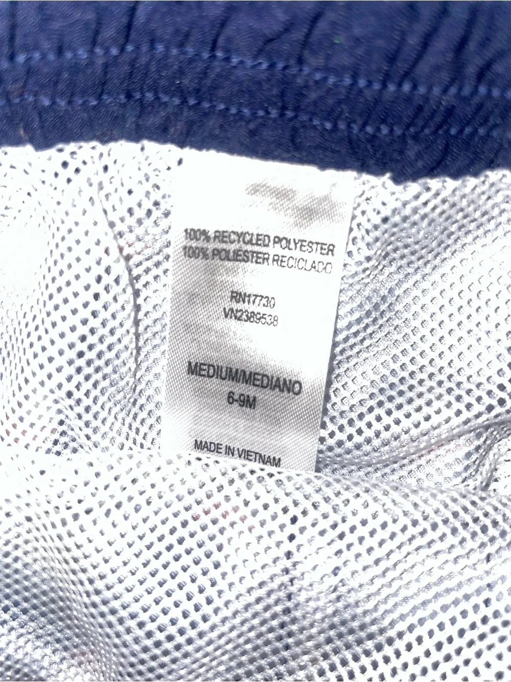 Navy Sailboat Print Kids Swim Shorts